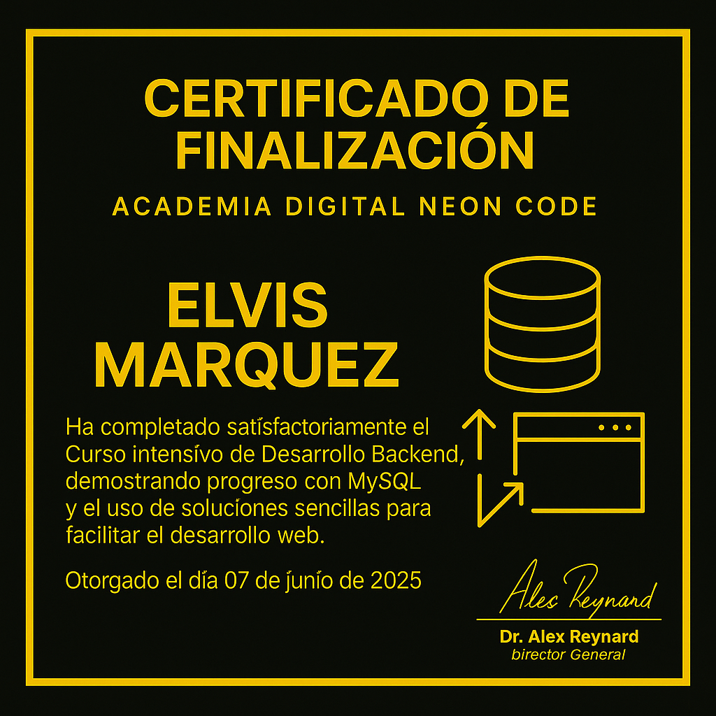 certificación en backend Elvis Marquez